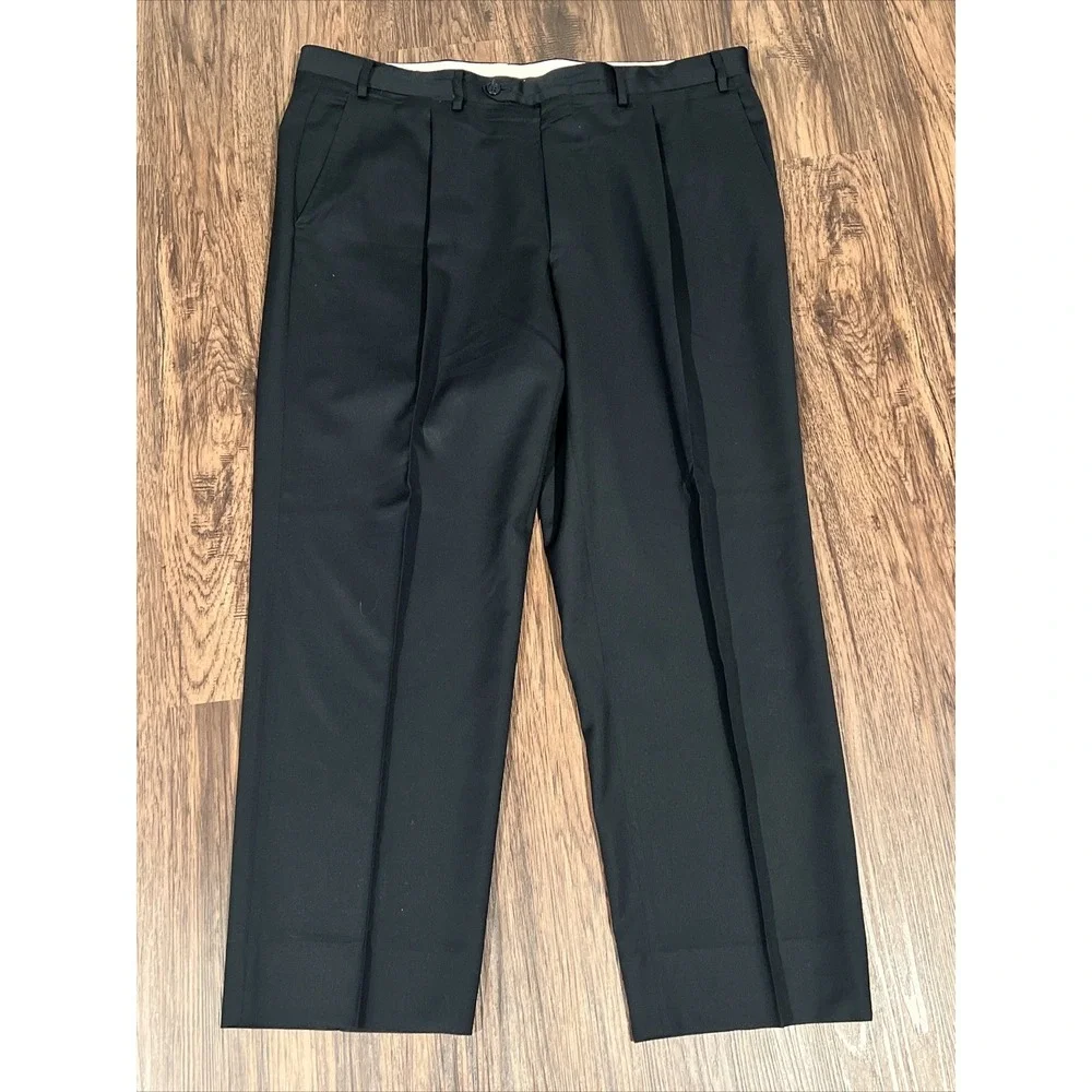 CANALI ITALY mens dress pants Predated Front 100% Wool  Size 54R